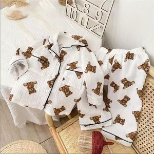 Bear muslin pajama set